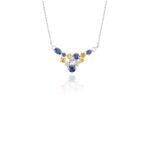 14K Solid Gold Multi Sapphire Necklace - Image 4