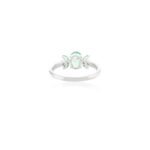 14K Solid Gold Emerald Flower Shape Ring - Image 5