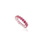 14K Solid Gold Ruby Eternity Band - Image 5