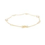 14K Solid Gold Rainbow Moonstone Chain Bracelet - Image 4