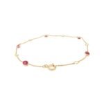 14K Solid Gold Ruby Diamond Chain Bracelet - Image 6
