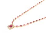 14K Solid Gold Ruby Diamond Necklace - Image 3
