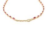 14K Solid Gold Ruby Diamond Necklace - Image 5