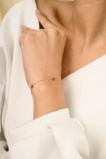 14K Solid Gold Ruby Diamond Chain Bracelet - Image 3