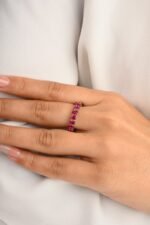 14K Solid Gold Ruby Eternity Band - Image 4