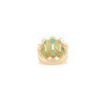 14K Solid Gold 2.16 Carat Emerald Diamond Cluster Ring - Image 6