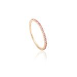 14K Solid Gold Pink Tourmaline Stacking Band - Image 4