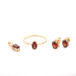 14K Solid Gold Garnet Combo Jewelry Set
