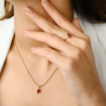 14K Solid Gold Garnet Combo Jewelry Set - Image 3