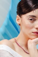 14K Solid Gold Ruby Diamond Tennis Necklace - Image 2