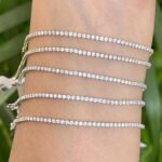 14k Solid White Gold Diamond Tennis Bracelet - Image 2