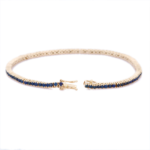 18k Solid Gold Blue Sapphire Tennis Bracelet - Image 6
