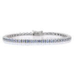 18k Solid Gold Blue Sapphire Tennis Bracelet