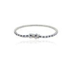 18k Solid Gold Sapphire & Diamond Sleek Bracelet - Image 3