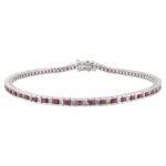14K Gold Ruby Diamond Tennis Bracelet - Image 6