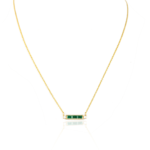 14K Solid Gold Emerald Necklace