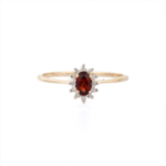 14K Solid Gold Garnet Ring