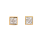 18k Solid Gold Chunky Natural Diamond Studs