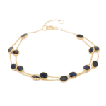 18k Solid Gold Natural Blue Sapphire Bracelet