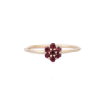 14K Solid Gold Garnet Ring