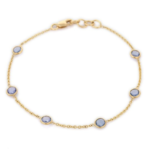 18k Solid Gold Blue Sapphire Bracelet