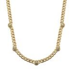 14K Gold Bezel Moissanite Diamond Cuban Link Chain Necklace