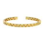 14K Gold Multi Triangle Moissanite Diamond Bangle