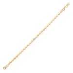 14K Gold Pave Moissanite Diamond Pear Bracelet - Image 2