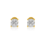 18k Gold Moissanite Diamond Cushion Cut Earring