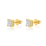 18k Gold Moissanite Diamond Cushion Cut Earring - Image 3