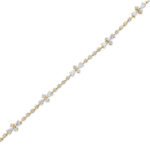 14K Yellow Gold Lab Grown Diamond Pear Clover Tennis Bracelet