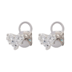 18k Gold Moissanite Diamond Prong Heart Earring Stud - Image 3