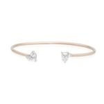 14K Gold Double Heart Bangle