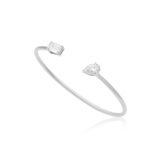 18k Gold  Pear and Baguette Bangle - Image 3