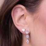 18k Gold Moissanite Diamond Cushion Cut Earring - Image 2