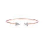 18k Gold Moissanite Diamond Double Pear Bangle