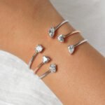 14K Gold Pear and Oval Bangle - Image 3