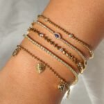 14K Gold Moissanite Diamond Triangle Bracelet - Image 2