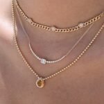 14K Gold Bezel Moissanite Diamond Cuban Link Chain Necklace - Image 2