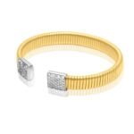 18k Gold Flexible Pave Moissanite Diamond Bangle - Image 3
