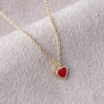 18k Solid Gold Preppy Heart Necklace - Image 2