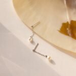 18k Solid Gold Pearl Drop Earring - Image 4