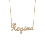 14K Gold Diamond Script Name Necklace