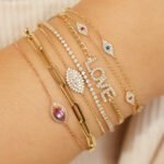 18k Gold Moissanite Diamond Custom Name Cuban Link Bracelet - Image 3