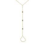 14K Gold Moissanite Diamond Triple Evil Eye Hand Bracelet