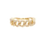 14K Gold Moissanite Diamond Cuban Link Ring
