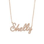14K Gold Diamond Script Name Necklace - Image 4
