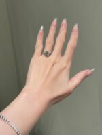 14K Solid Gold 1 Carat Moissanite Engagement Ring - Image 3