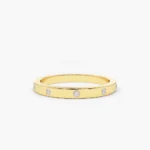 18k Burnish Set Natural Diamond Wedding Ring - Image 5