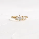 14k Solid Gold Round Cut Diamond Ring
